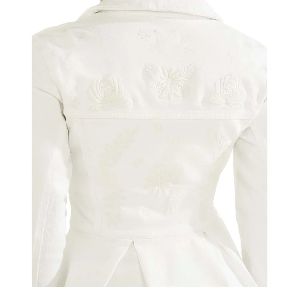 Guess Women's White  peplum Jean Jacket - Picture 3 of 13